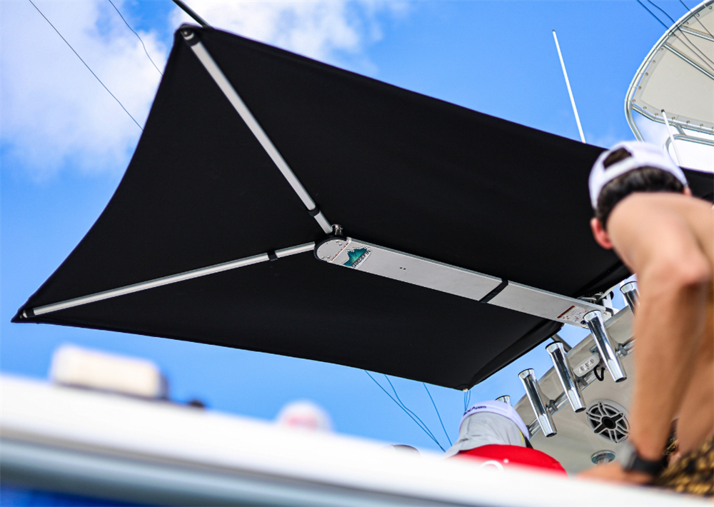 ShadeFin boat shade Newport international boat show